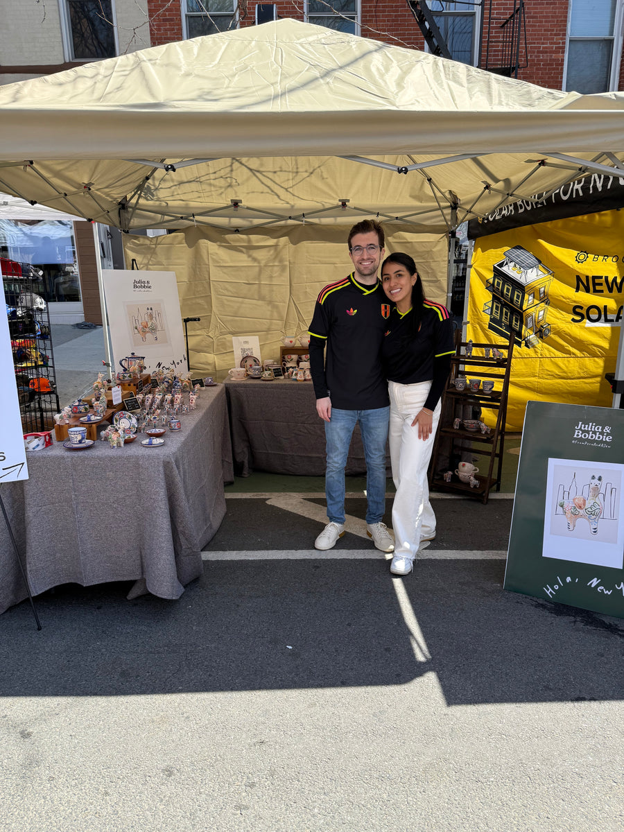 Julia and Bobbie at the market